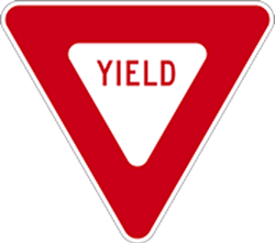 buy R1-2 YIELD Signs - 24X24X24- MUTCD Compliant Regulation High-Intensity Prismatic Reflective YIELD Signs on Rust-free Heavy Gauge Aluminum. This sign meets Federal MUTCD YIELD Sign specifications.