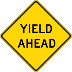 YIELD Ahead Text Signs - 30x30- Regulation MUTCD Compliant Reflective YIELD Ahead Signs on Rust-Free Heavy Gauge Aluminum.