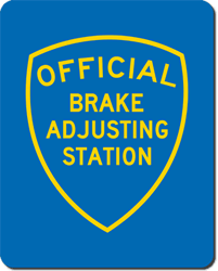 Official Brake Adjusting Station Sign - Single-Faced - 24x30 - Reflective, heavy-gauge aluminum Brake Adjusting Station sign
