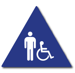 ADA Restroom Door Sign Male and Wheelchair Symbols - 12x12