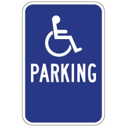 Handicapped Disabled Parking Guide Sign - No Arrows - 12x12 - Reflective Rust-Free Heavy Gauge Aluminum Accessibility Signs