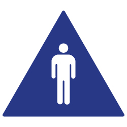 ADA Compliant Mens Restroom Door Signs with Male Symbol - 12x12