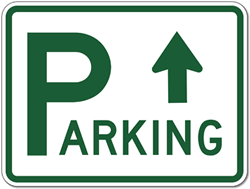 Parking Lot Sign with Straight Ahead Arrow - 24x18 - Reflective Rust-Free Heavy Gauge Aluminum Parking Signs