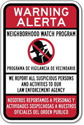 Bilingual Neighborhood Watch Signs - 12x18