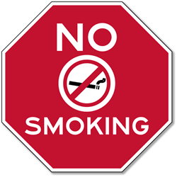 No Smoking STOP Sign - 12x12 - Reflective rust-free aluminum No Smoking Signs suitable for indoor display and rugged enough to use outdoors for many years