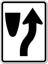 MUTCD Code R4-7 - Keep Right Symbol Sign - 18x24 - Reflective Rust-Free Heavy Gauge Aluminum Parking Lot Signs and Road Signs