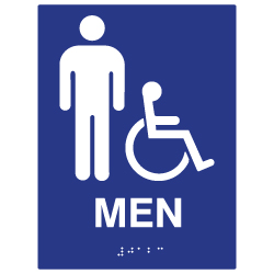 ADA Compliant Accessible Mens Restroom Wall Signs - 6x8