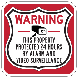 This Property Protected 24 Hours Shield Sign 18x18