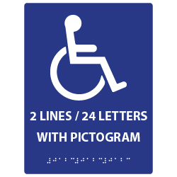 ADA Compliant Custom Signs with a Pictogram, Up to 36 Characters of Tactile Text and Grade 2 Braille - Up to 3 Lines of Text with 36 Characters Total