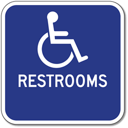 Outdoor Rated Aluminum Accessible Restrooms Sign - No Arrows - 12x12 - Reflective Rust-Free Heavy Gauge (.063) Aluminum Restroom Signs