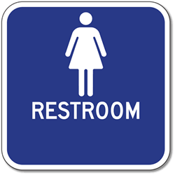 Outdoor Rated Aluminum Womens Restrooms Sign - No Arrows - 12x12 - Reflective Rust-Free Heavy Gauge (.063) Aluminum Restroom Signs