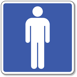 Mens Room w/ Symbol Bathroom Sign