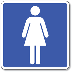 Womens Restroom Symbol Sign - 8x8- Non-Reflective Rust-Free .050 Gauge Aluminum Symbol Sign for Womens Toilet