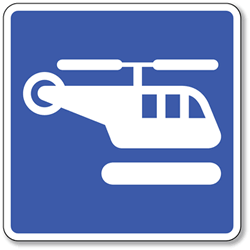 Heliport Symbol Sign - 8x8- Non-Reflective Rust-Free .050 Gauge Aluminum Symbol Sign for Heliports and Helicopter Transportation