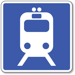 Rail Transportation Symbol Sign - 8x8 | StopSignsandMore.com