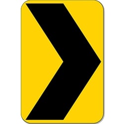 W1-8R - Right Chevron Arrow Warning Sign-12x18- Official MUTCD Reflective Rust-Free Heavy Gauge Aluminum Road Signs