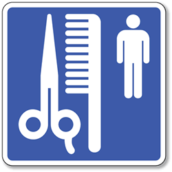 Barber Shop Symbol Sign - 8x8- Non-Reflective Rust-Free .050 Gauge Aluminum Symbol Sign for Barber Shops