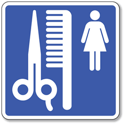 Beauty Salon Symbol Sign - 8x8- Non-Reflective Rust-Free .050 Gauge Aluminum Symbol Sign for Beauty Parlors