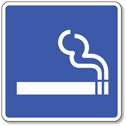 Smoking Allowed Symbol Sign - 8x8- Non-Reflective Rust-Free .050 Gauge Aluminum Symbol Sign for Smoking Allowed in this Area Signs