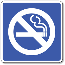 No Smoking Allowed Symbol Sign - 8x8- Non-Reflective Rust-Free .050 Gauge Aluminum Symbol Sign for Non-Smoking Area Signs