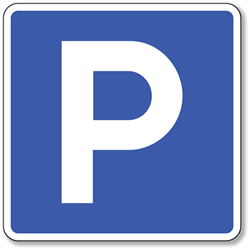 Parking Symbol Sign - 8x8- Non-Reflective Rust-Free .050 Gauge Aluminum Symbol Sign for Parking Lots, and Parking Spaces