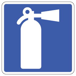 Fire Extinguisher Symbol Sign - 8x8- Non-Reflective Rust-Free .050 Gauge Aluminum Symbol Sign for indicating Fire Extinguisher locations