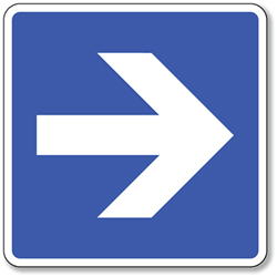 Arrow Symbol Sign - 8x8- Can be Used as Right Arrow, Left Arrow, Up Arrow or Down Arrow - Non-Reflective Rust-Free .050 Gauge Aluminum Directional Arrow Sign