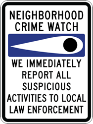 Neighborhood Crime Watch Eye Sign - 18x24