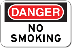 Danger No Smoking OSHA-Style Sign - 18x12 - Reflective rust-free heavy-gauge aluminum OSHA Safety and Warning Signs