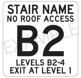 Custom Reflective Stairwell and Floor Indicator Signs (No Braiile - Not ADA Compliant) - 12x12 Size