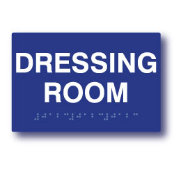 ADA Compliant Dressing Room Sign with Tactile Text and Grade 2 Braille - 6x4