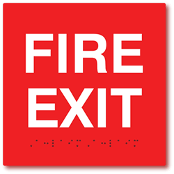 ADA Compliant Fire Exit Sign - 6x6