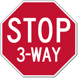 Intersection STOP Sign - 18x18 - Choice of 2, 3, 4 or All Way