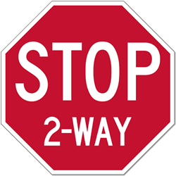 Intersection STOP Sign - 30x30 - Choice of 2, 3, 4 or All Way
