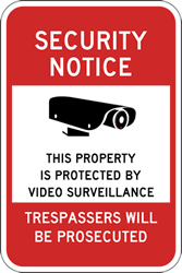 Property Protected By Video Surveillance Window Decals