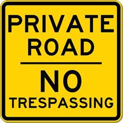 Private Road No Trespassing Warning Signs - 30x30 - Reflective Rust-Free Heavy Gauge Aluminum Private Property Signs