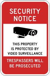 Label - PROPERTY PROTECTED BY VIDEO SURVEILLANCE - 6x8