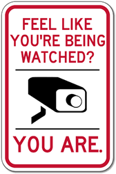 Feel Like You're Being Watched? You Are. - Video Camera Security Sign - 12x18 - A Reflective Rust-Free Heavy Gauge Aluminum Video Security Sign