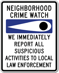 Neighborhood Crime Watch Eye Sign - 24x30