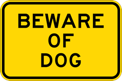 Buy Beware Of Dog Warning Signs - 18x12