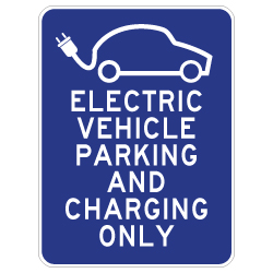 Electric Vehicle Parking And Charging Only Sign - 18x24 - Reflective Rust-Free Heavy Gauge Aluminum Electric Vehicle Parking Lot Signs