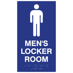 ADA Mens Locker Room Sign with Male Pictogram, Tactile Text and Grade 2 Braille - 11x6