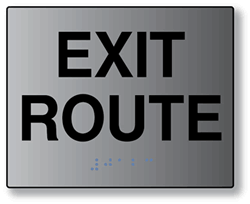 ADA Exit Route Sign - 5x4 - Brushed Aluminum