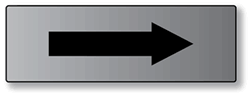 ADA Signs: This Tactile (raised image) Arrow Sign can be used with any ADA Braille sign to indicate direction. Brushed Aluminum ADA Signs are an attractive alternative to plastic ADA signs.