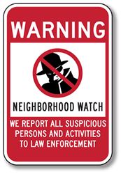 Use this Package of Three Neighborhood Watch Warning Window Decals or Labels - 4x6 - in tandem with our Neighborhood Watch Warning Signs.