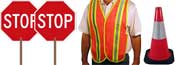 School Crossing Guard Kit - Includes (2) STOP Paddle Signs, (2) Reflective Vests, (3) Reflective Safety Cones
