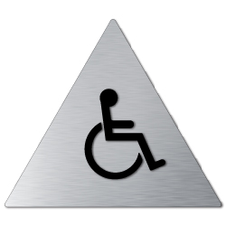 ADA Mens Restroom Door Sign with Wheelchair Symbol - 12x12 - Brushed aluminum is an attractive alternative to plastic ADA signs