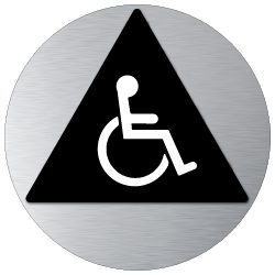 ADA Unisex Restroom Door Sign with Wheelchair Symbols - 12x12