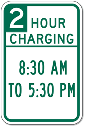 Variable Time Limit Charging for Electric Vehicles Parking Sign - 12x18- Reflective Rust-Free Heavy Gauge Aluminum Electric Vehicle Parking and Charging Signs