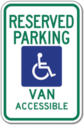 Federal R7-8-MOD Van Accessible Handicapped Parking Sign - 12x18 - Reflective Rust-Free Heavy Gauge Aluminum Handicapped Parking Signs from STOP Signs and More!